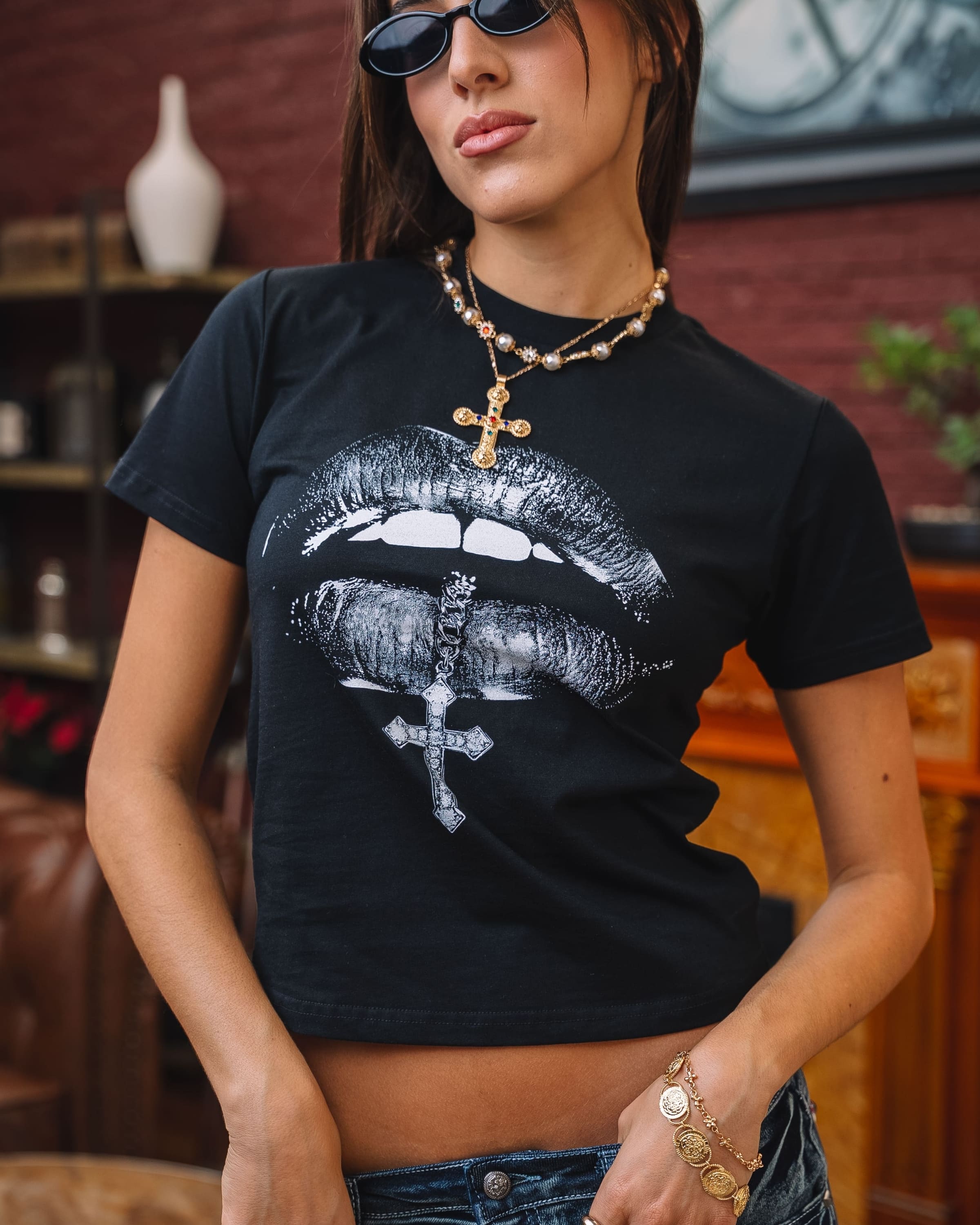 Blessed Kiss - Baby Tee – Mystic