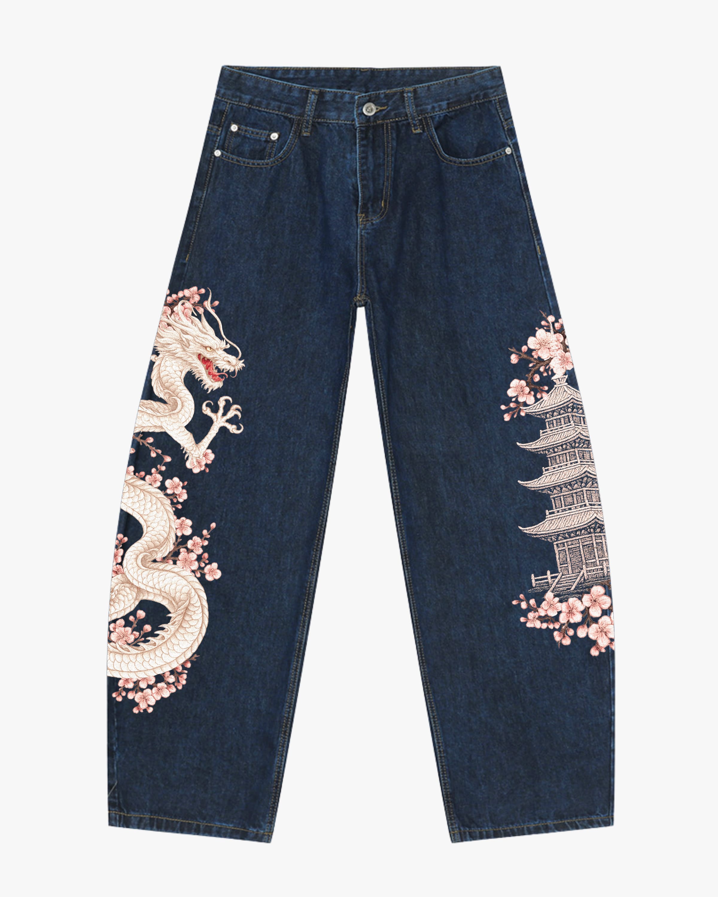 Ivory Dragon Barrel Jeans – Mystic
