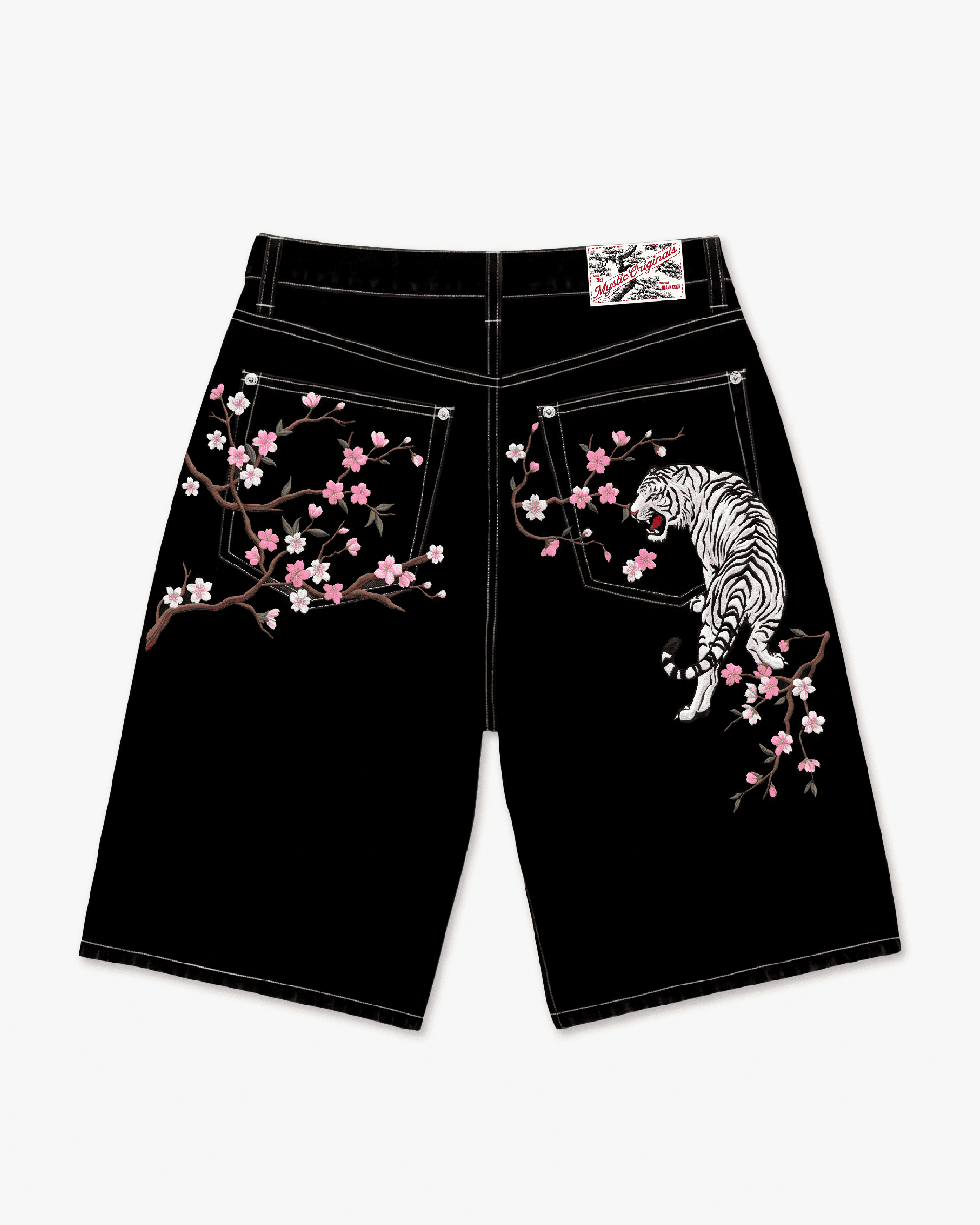 パンツ SCULPTOR Cherry Shorts Sakura Tiger Embroidered Shorts – Mystic