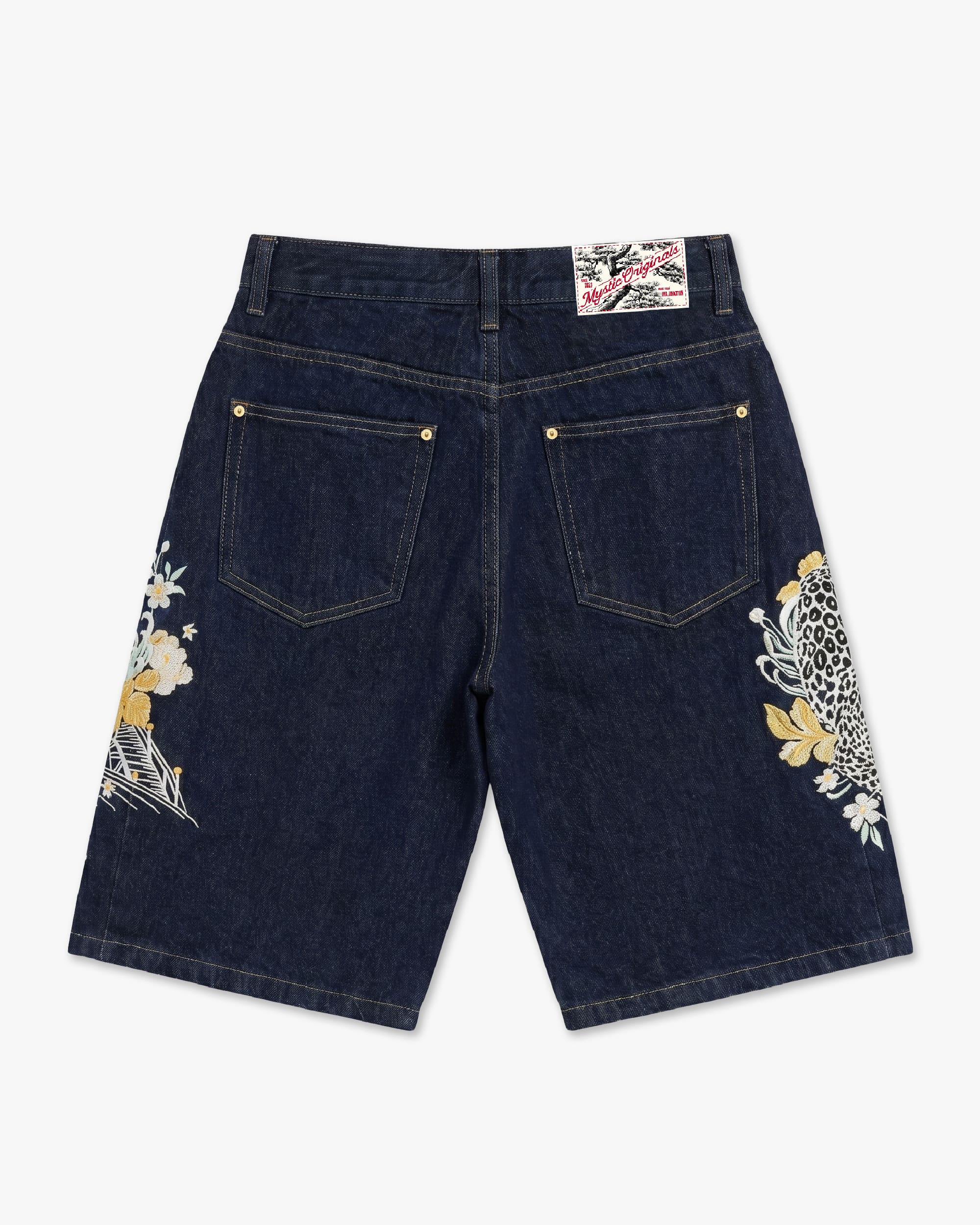 Sakura Tiger Embroidered Shorts – Mystic