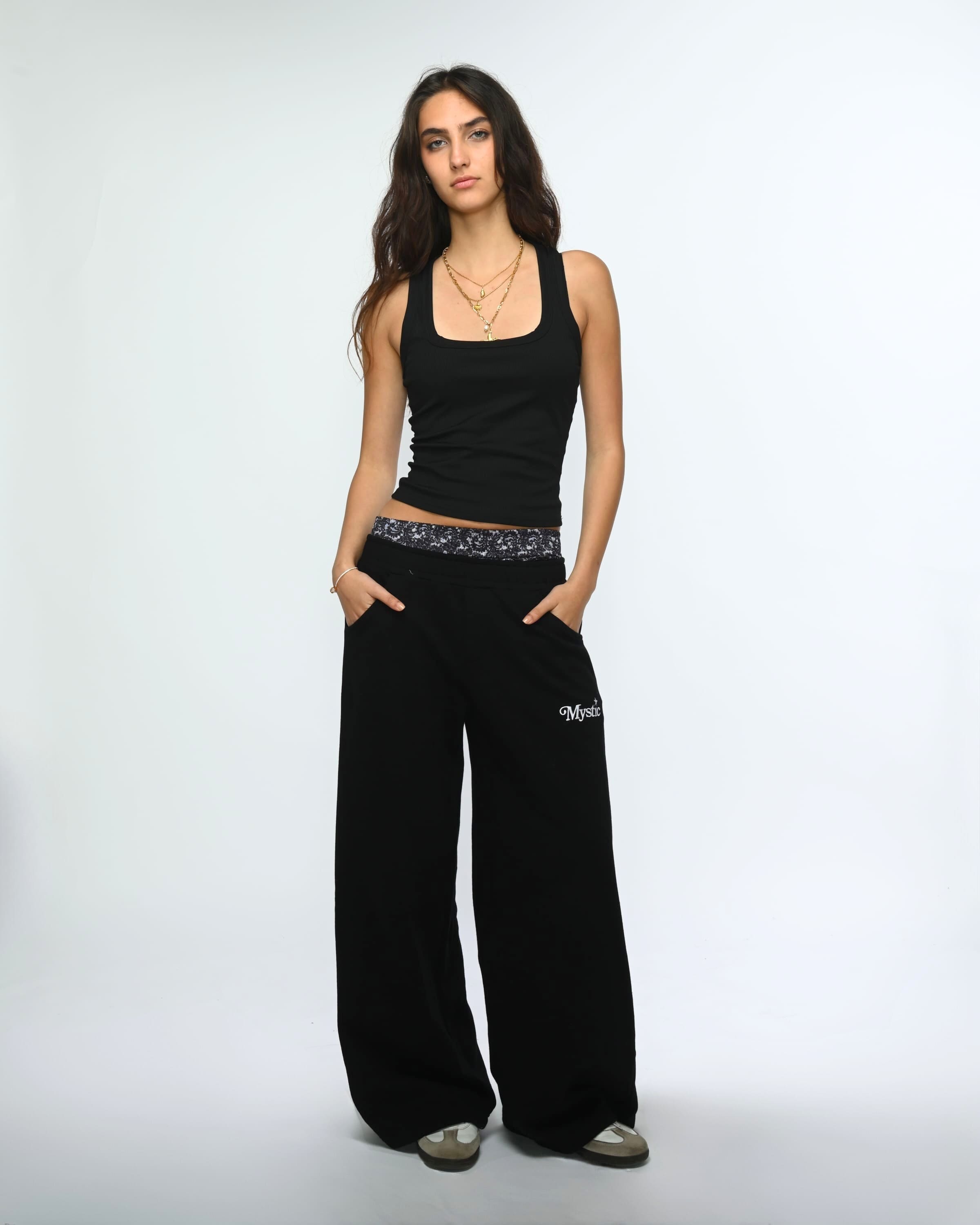 Lace Double Waist Sweatpants – Mystic
